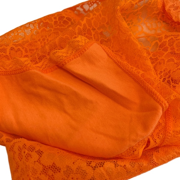 SOLD - Splendies Orange CLEMENTINA LACE BIKINI High Leg Brief Panties 4X New - Picture 7 of 11